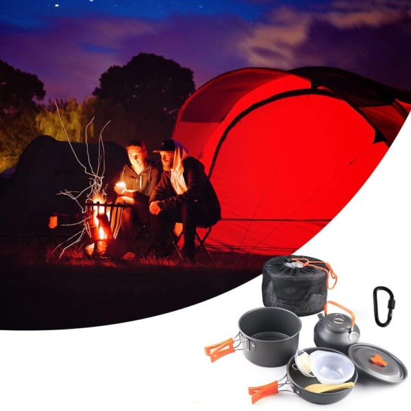 ⁦• AVCXEC Camping Cookware Set - مجموعة تجهيزات المطابخ للتخييم من AVCXEC⁩ - الصورة ⁦3⁩